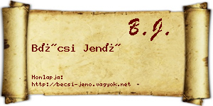 Bécsi Jenő névjegykártya