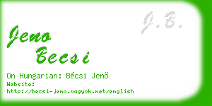 jeno becsi business card